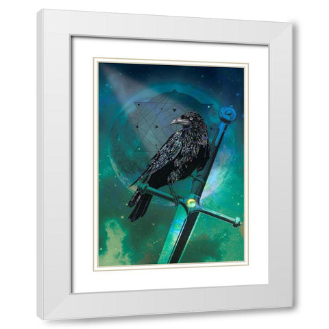 Cosmic Raven White Modern Wood Framed Art Print with Double Matting by Roberts, Karin