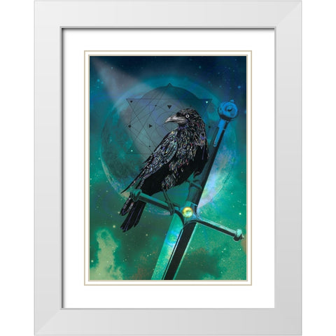 Cosmic Raven White Modern Wood Framed Art Print with Double Matting by Roberts, Karin