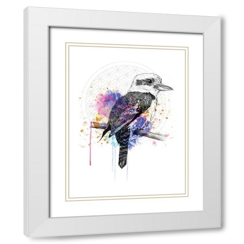 Kookaburra White Modern Wood Framed Art Print with Double Matting by Roberts, Karin
