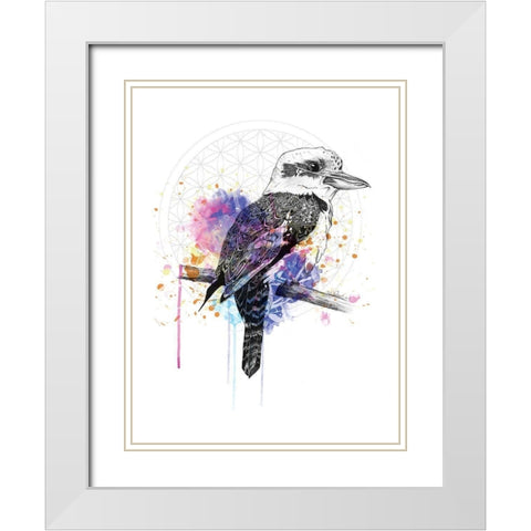 Kookaburra White Modern Wood Framed Art Print with Double Matting by Roberts, Karin