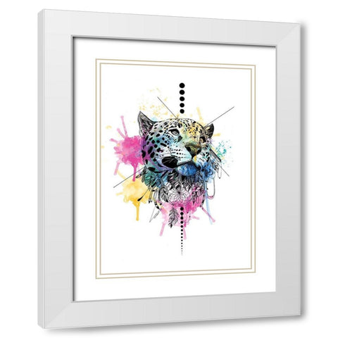 Leopard White Modern Wood Framed Art Print with Double Matting by Roberts, Karin