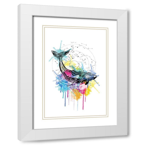 Whale White Modern Wood Framed Art Print with Double Matting by Roberts, Karin