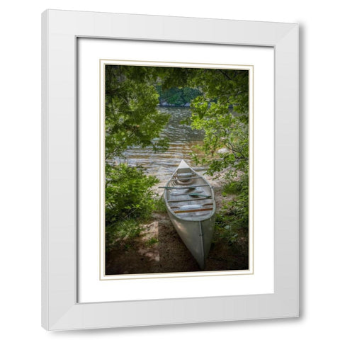 Canoe White Modern Wood Framed Art Print with Double Matting by Ryan, Brooke T.