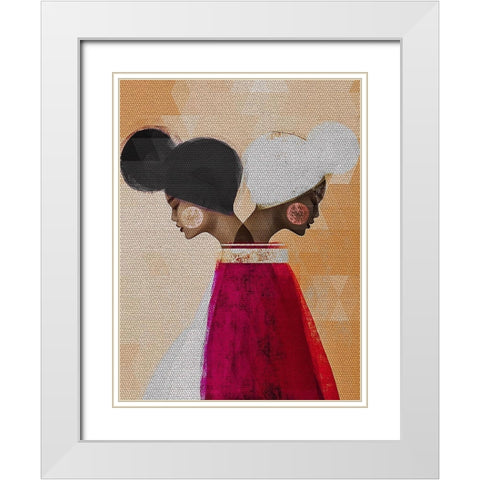 Easy Ease (Neutral) White Modern Wood Framed Art Print with Double Matting by Robinson, Erin K.