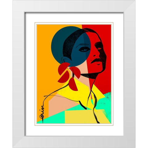 Face Off No. 1 White Modern Wood Framed Art Print with Double Matting by Robinson, Erin K.