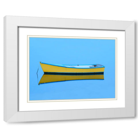 Yellow Girl White Modern Wood Framed Art Print with Double Matting by Reed, Jack