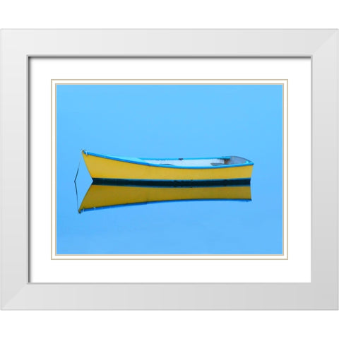 Yellow Girl White Modern Wood Framed Art Print with Double Matting by Reed, Jack