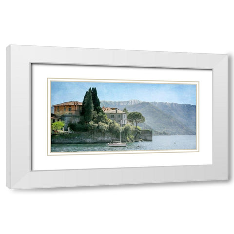 Varenna Vista White Modern Wood Framed Art Print with Double Matting by Ryan, Brooke T.