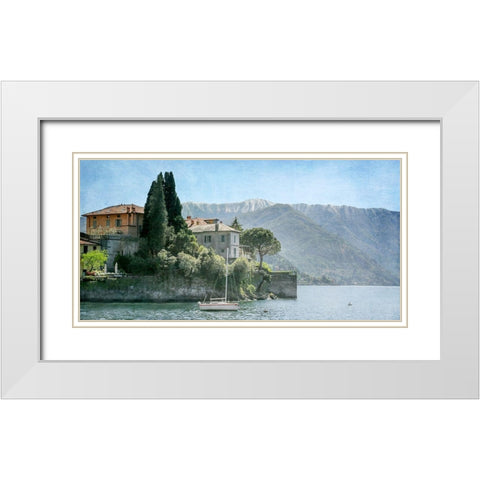 Varenna Vista White Modern Wood Framed Art Print with Double Matting by Ryan, Brooke T.