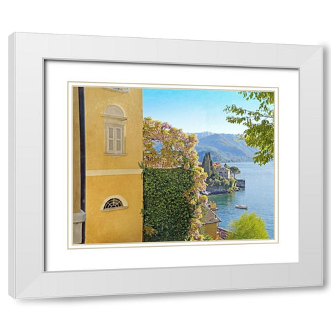 Varenna Vista No. 2 White Modern Wood Framed Art Print with Double Matting by Ryan, Brooke T.