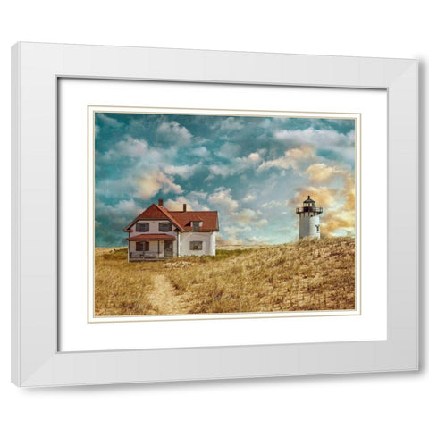 Race Point Light White Modern Wood Framed Art Print with Double Matting by Ryan, Brooke T.