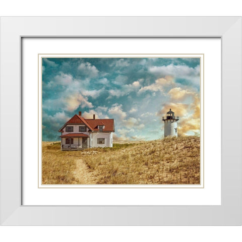 Race Point Light White Modern Wood Framed Art Print with Double Matting by Ryan, Brooke T.