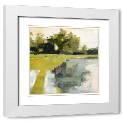 Braveboat Harbor White Modern Wood Framed Art Print with Double Matting by Robbins, Kathleen