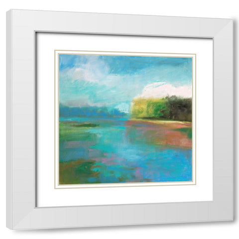 Mill Pond White Modern Wood Framed Art Print with Double Matting by Robbins, Kathleen