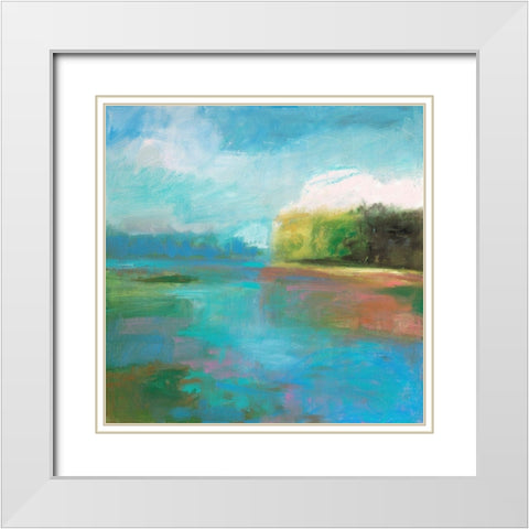 Mill Pond White Modern Wood Framed Art Print with Double Matting by Robbins, Kathleen
