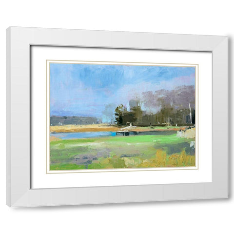 Odiorne Point Tree Line II White Modern Wood Framed Art Print with Double Matting by Robbins, Kathleen