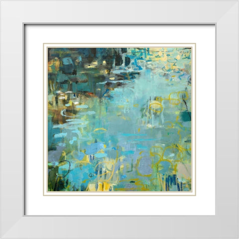 Tidal Pool In Blue White Modern Wood Framed Art Print with Double Matting by Robbins, Kathleen