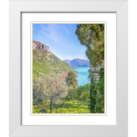 Lago di Como View No. 1 White Modern Wood Framed Art Print with Double Matting by Ryan, Brooke T.