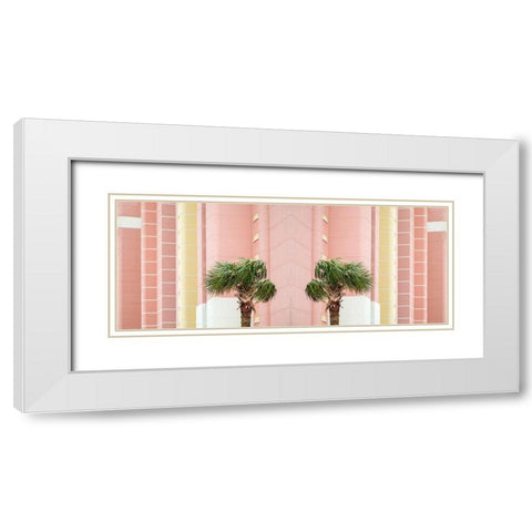 Two Palms White Modern Wood Framed Art Print with Double Matting by Ryan, Brooke T.
