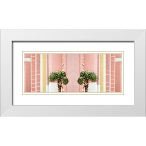 Two Palms White Modern Wood Framed Art Print with Double Matting by Ryan, Brooke T.
