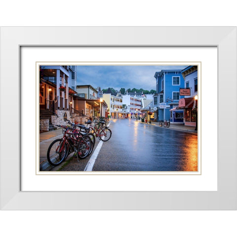 Quiet Dawn On Mackinac Island White Modern Wood Framed Art Print with Double Matting by Romanowicz, Adam