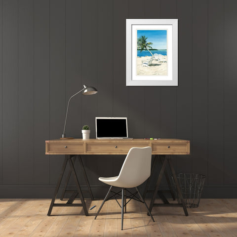 Paradise White Modern Wood Framed Art Print with Double Matting by Roberts, Linda