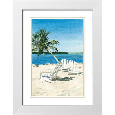 Paradise White Modern Wood Framed Art Print with Double Matting by Roberts, Linda