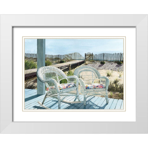 Summer Wicker White Modern Wood Framed Art Print with Double Matting by Roberts, Linda