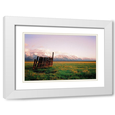 Fence In Jackson White Modern Wood Framed Art Print with Double Matting by Rapson, Sol