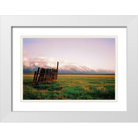 Fence In Jackson White Modern Wood Framed Art Print with Double Matting by Rapson, Sol
