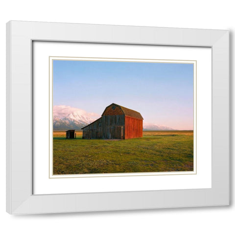 The Ol Barn White Modern Wood Framed Art Print with Double Matting by Rapson, Sol