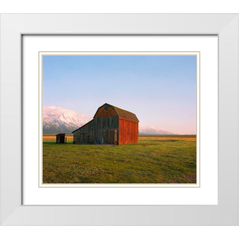 The Ol Barn White Modern Wood Framed Art Print with Double Matting by Rapson, Sol