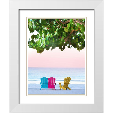 Three Chairs White Modern Wood Framed Art Print with Double Matting by Reed, Jack