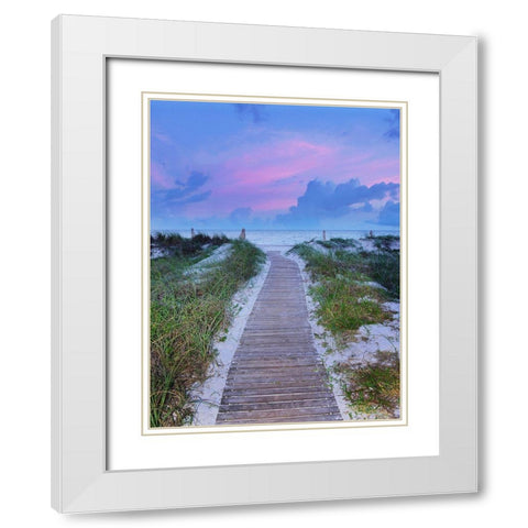 Sunrise Walk White Modern Wood Framed Art Print with Double Matting by Reed, Jack