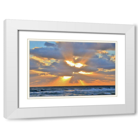 Sunrise Drama White Modern Wood Framed Art Print with Double Matting by Reed, Jack