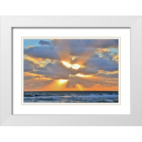 Sunrise Drama White Modern Wood Framed Art Print with Double Matting by Reed, Jack