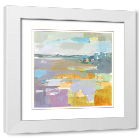 Lilac Field White Modern Wood Framed Art Print with Double Matting by Robbins, Kathleen
