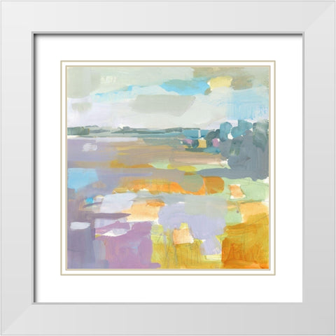 Lilac Field White Modern Wood Framed Art Print with Double Matting by Robbins, Kathleen