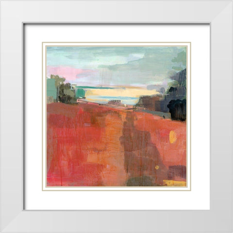 Path To The River White Modern Wood Framed Art Print with Double Matting by Robbins, Kathleen