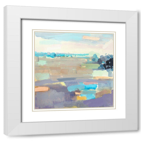Sherbert Sky White Modern Wood Framed Art Print with Double Matting by Robbins, Kathleen
