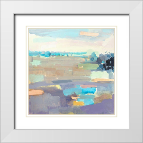 Sherbert Sky White Modern Wood Framed Art Print with Double Matting by Robbins, Kathleen