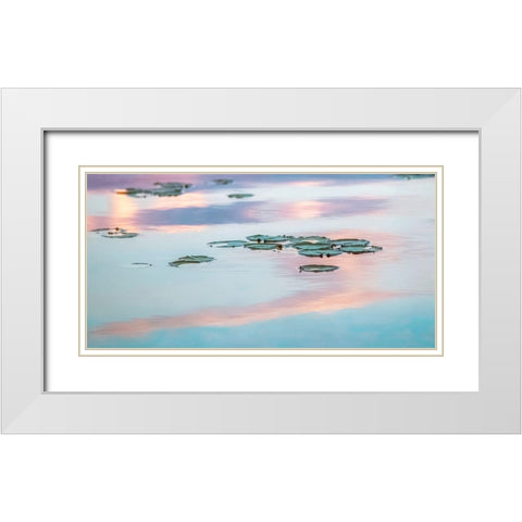 Cloud Reflections White Modern Wood Framed Art Print with Double Matting by Ryan, Brooke T.