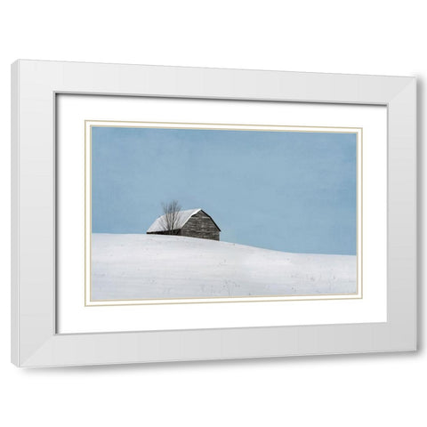 Minimalist Barn White Modern Wood Framed Art Print with Double Matting by Ryan, Brooke T.