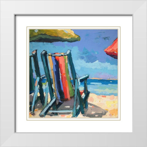 Beach Time White Modern Wood Framed Art Print with Double Matting by Railsback, Page Pearson