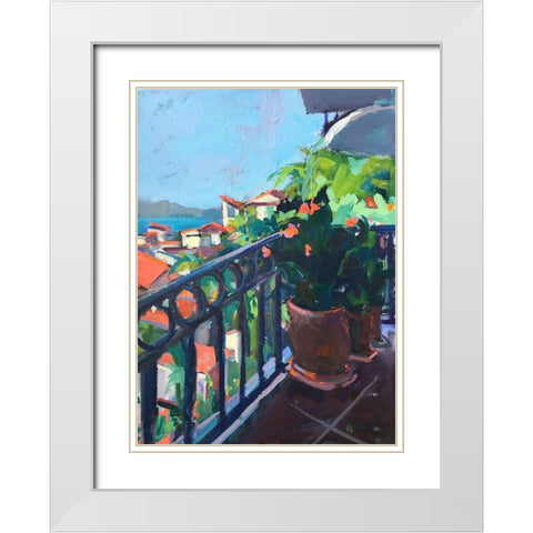 Terrace View White Modern Wood Framed Art Print with Double Matting by Railsback, Page Pearson