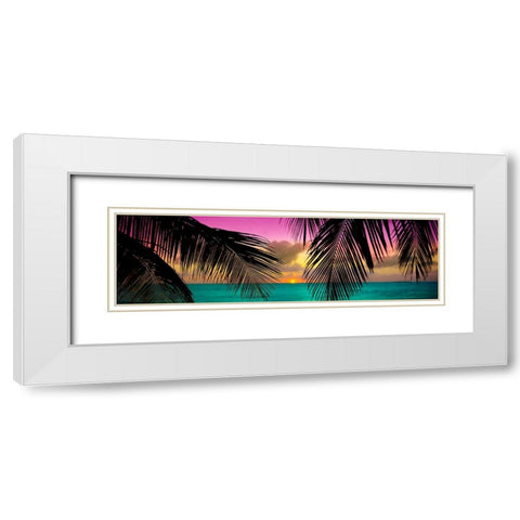 Sun Palms White Modern Wood Framed Art Print with Double Matting by Reed, Jack