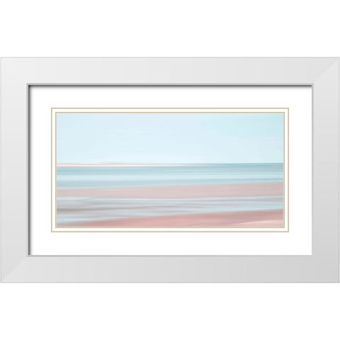 Pastel Abstract Beach 4 White Modern Wood Framed Art Print with Double Matting by Ryan, Brooke T.