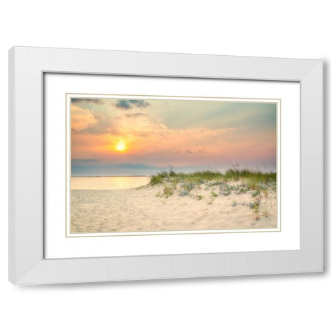 Morning Beach 2 White Modern Wood Framed Art Print with Double Matting by Ryan, Brooke T.