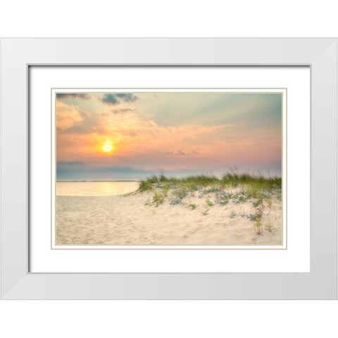 Morning Beach 2 White Modern Wood Framed Art Print with Double Matting by Ryan, Brooke T.