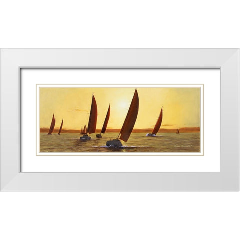 Sailing-Sailing White Modern Wood Framed Art Print with Double Matting by Romanello, Diane